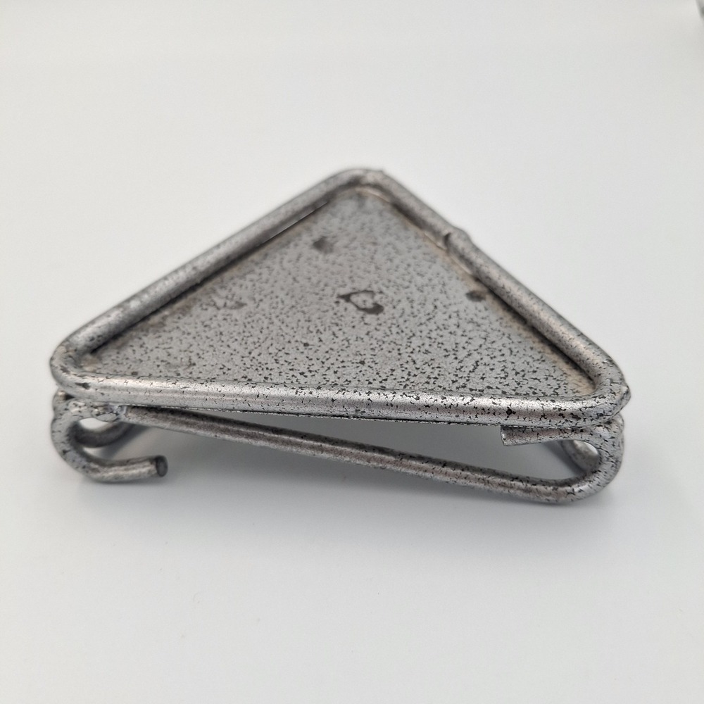 Set of 2 Mexican Metal Candle Holders Oval Triangular 1 Inch Tall Footed Unique - Picture 5 of 11